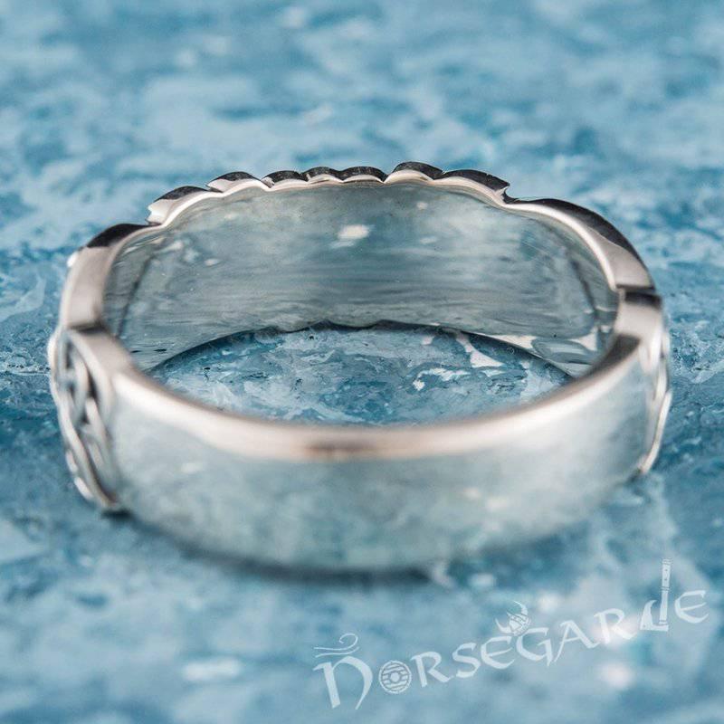 Handcrafted Druid Ornamental Band - Sterling Silver