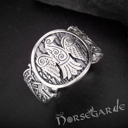 Handcrafted Eagle Jellinge Style Ring - Sterling Silver