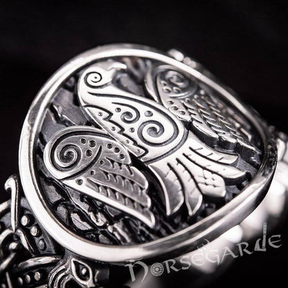 Handcrafted Eagle Jellinge Style Ring - Sterling Silver