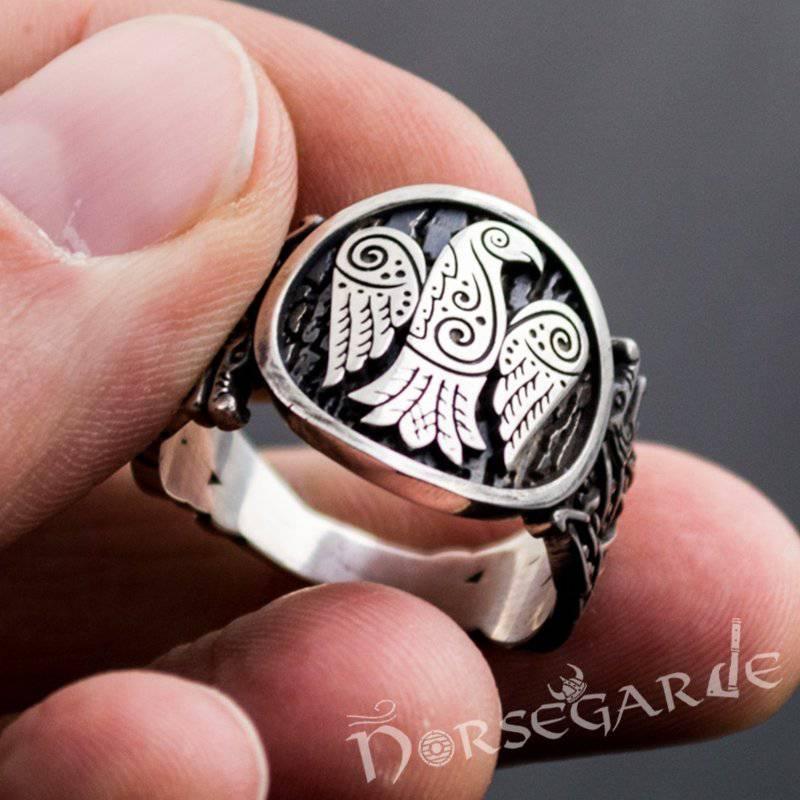 Handcrafted Eagle Jellinge Style Ring - Sterling Silver