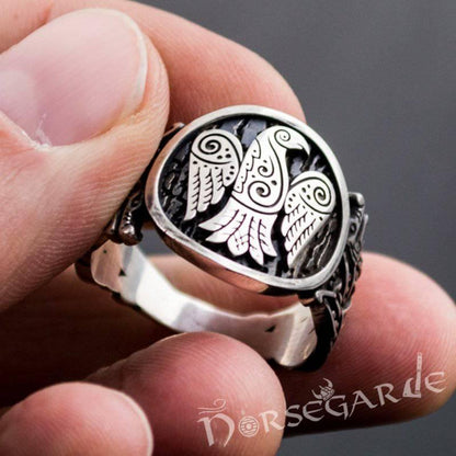 Handcrafted Eagle Jellinge Style Ring - Sterling Silver