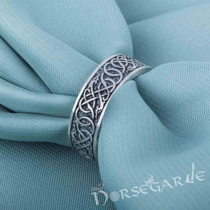 Handcrafted Early Urnes Ornamental Band - Sterling Silver