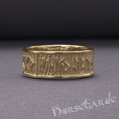 Handcrafted Elder Futhark Runic Band - Gold