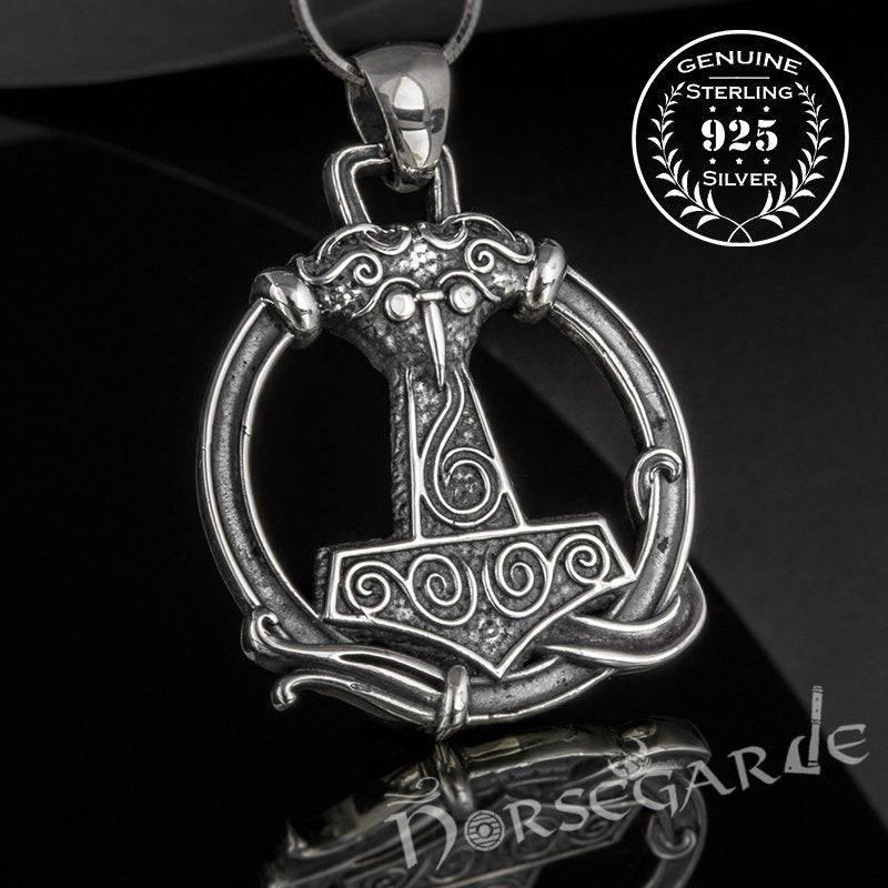 Handcrafted Encircled Scania Mjölnir - Sterling Silver