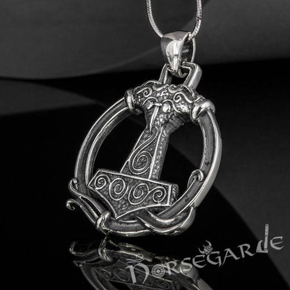 Handcrafted Encircled Scania Mjölnir - Sterling Silver