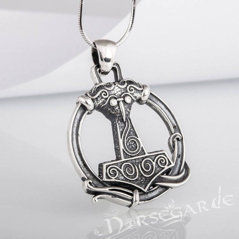 Handcrafted Encircled Scania Mjölnir - Sterling Silver