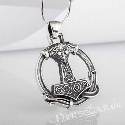 Handcrafted Encircled Scania Mjölnir - Sterling Silver
