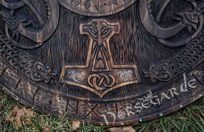 Handcrafted Engraved Viking Shield