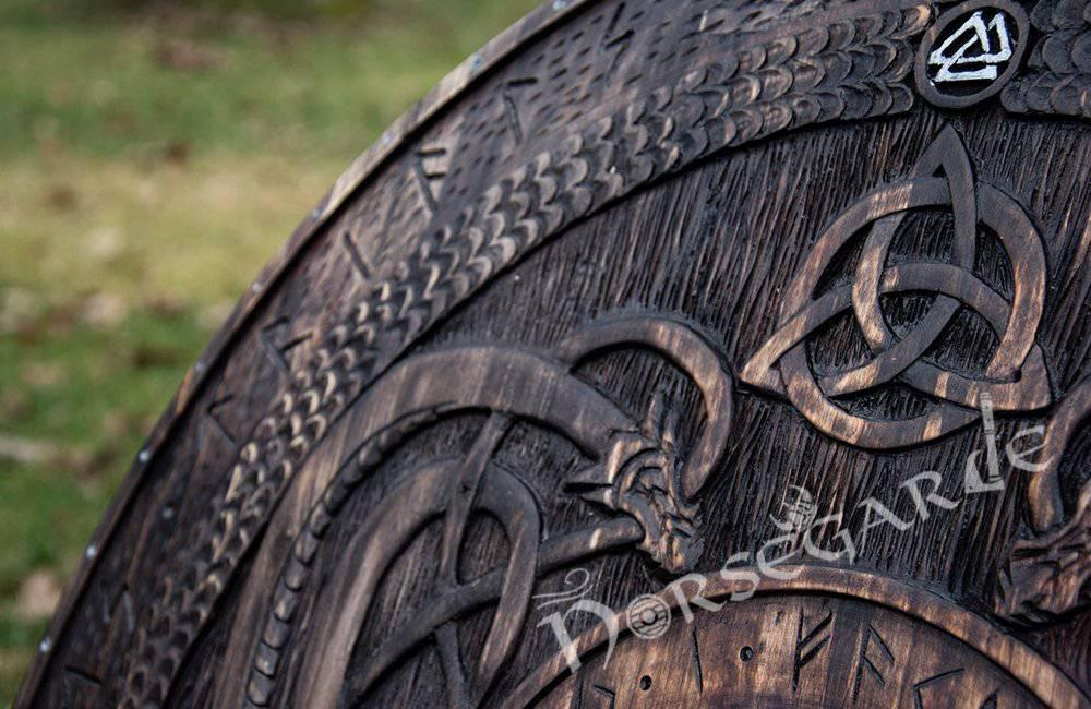 Handcrafted Engraved Viking Shield