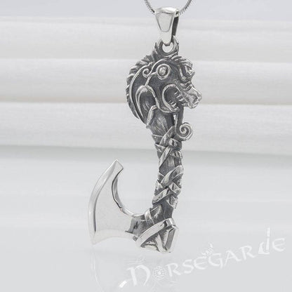 Handcrafted Fafnir's Axe Pendant - Sterling Silver