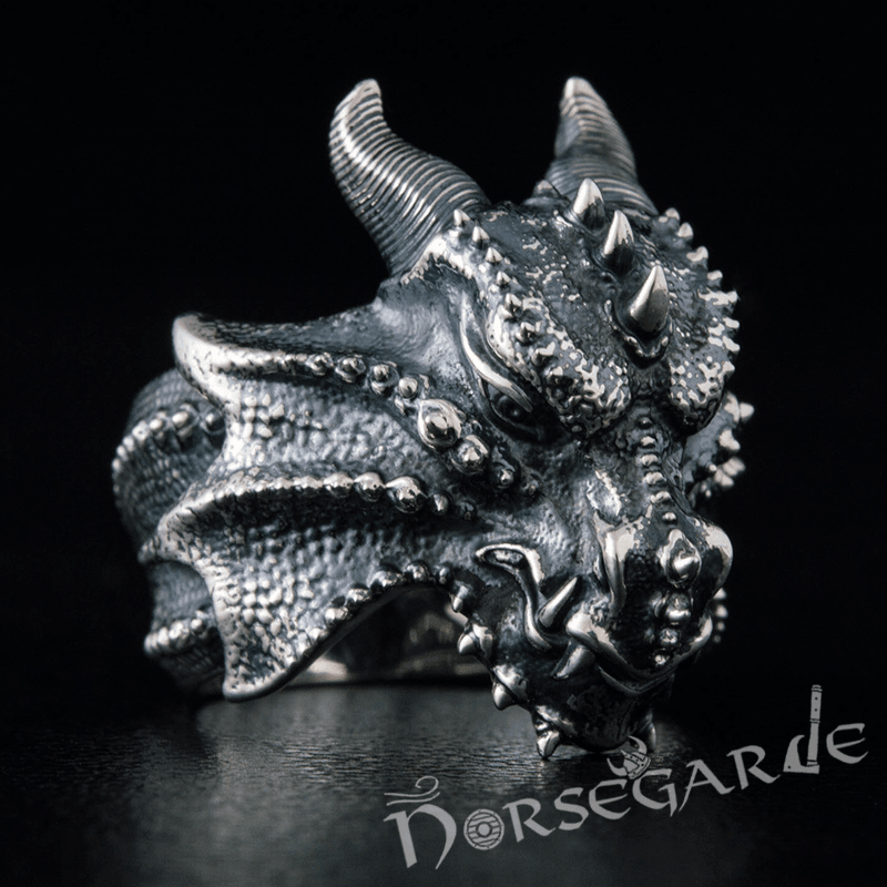 Handcrafted Fafnir the Dragon Ring - Sterling Silver