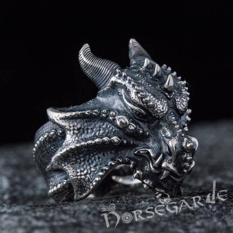 Handcrafted Fafnir the Dragon Ring - Sterling Silver