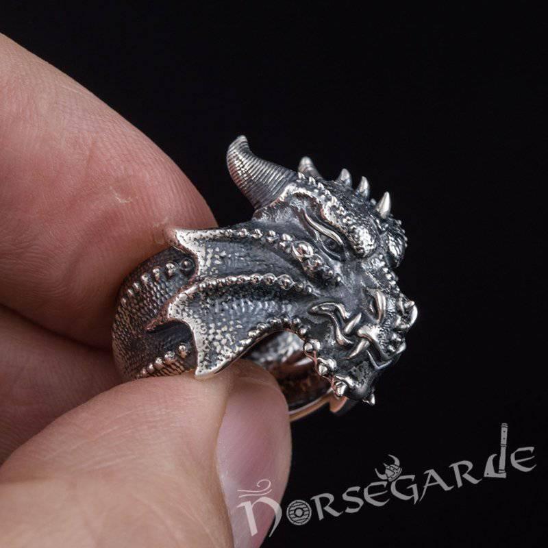 Handcrafted Fafnir the Dragon Ring - Sterling Silver