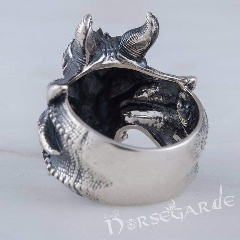 Handcrafted Fafnir the Dragon Ring - Sterling Silver