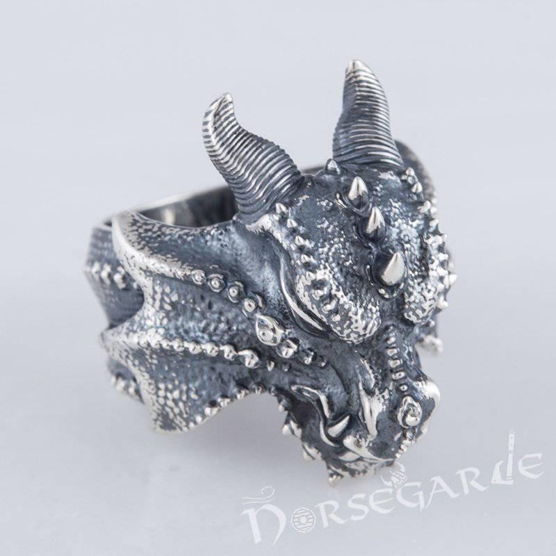 Handcrafted Fafnir the Dragon Ring - Sterling Silver
