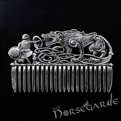 Handcrafted Fenrir Compact Comb - Sterling Silver