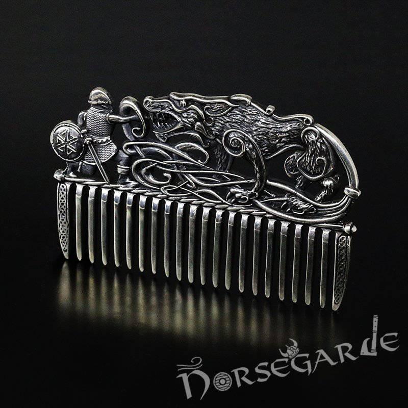 Handcrafted Fenrir Compact Comb - Sterling Silver