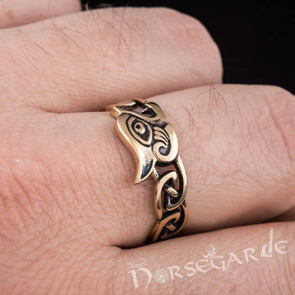Handcrafted Fenrir Ouroboros Band - Bronze