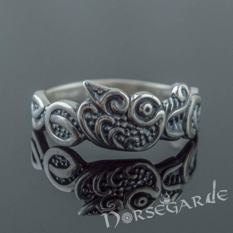 Handcrafted Fenrir Ouroboros Band - Sterling Silver