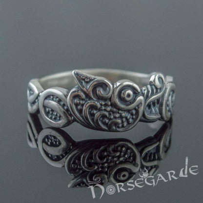 Handcrafted Fenrir Ouroboros Band - Sterling Silver