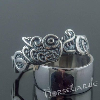 Handcrafted Fenrir Ouroboros Band - Sterling Silver