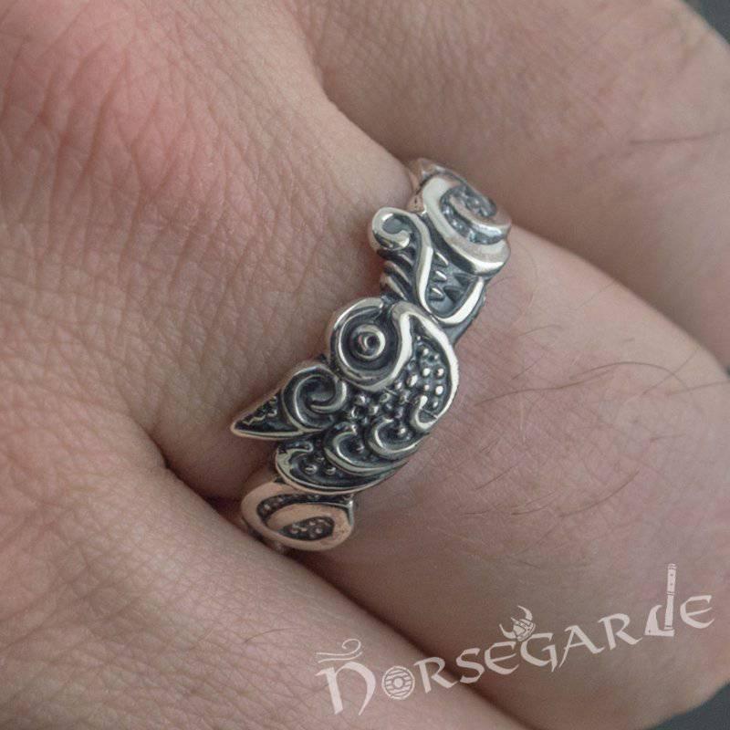 Handcrafted Fenrir Ouroboros Band - Sterling Silver
