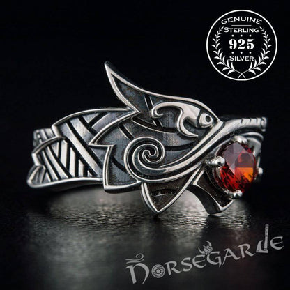 Handcrafted Fenrir Sun Eater Ring - Sterling Silver