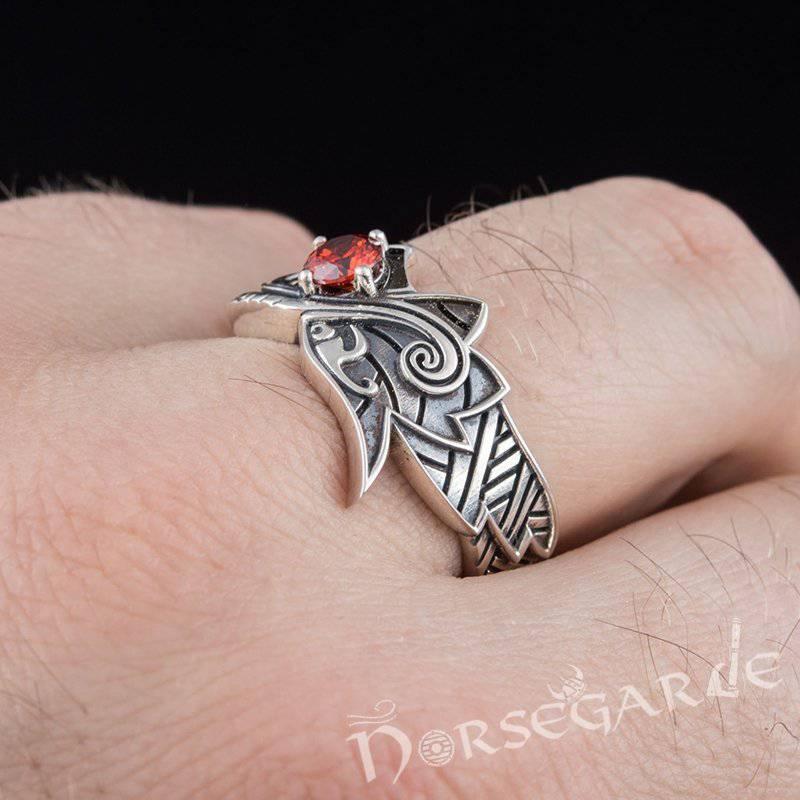 Handcrafted Fenrir Sun Eater Ring - Sterling Silver