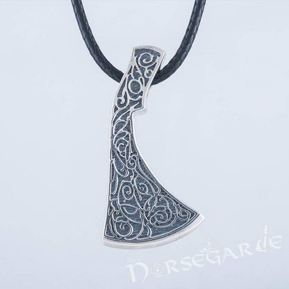 Handcrafted Flora Ornament Perun's Axe Pendant - Sterling Silver