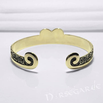 Handcrafted Floral Pattern Arm Ring - Bronze