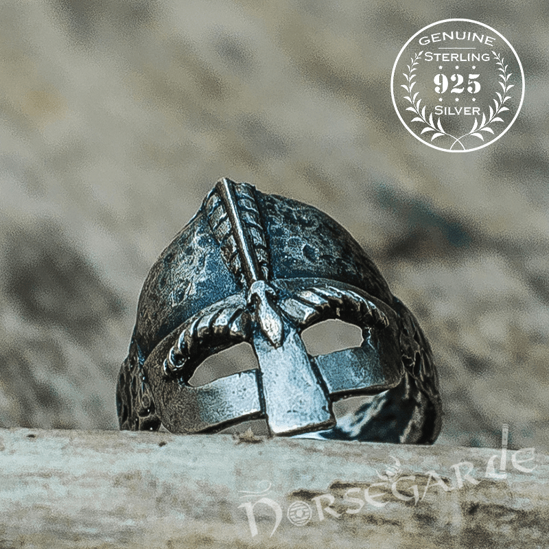 Handcrafted Helm of a Viking Warrior Ring - Sterling Silver