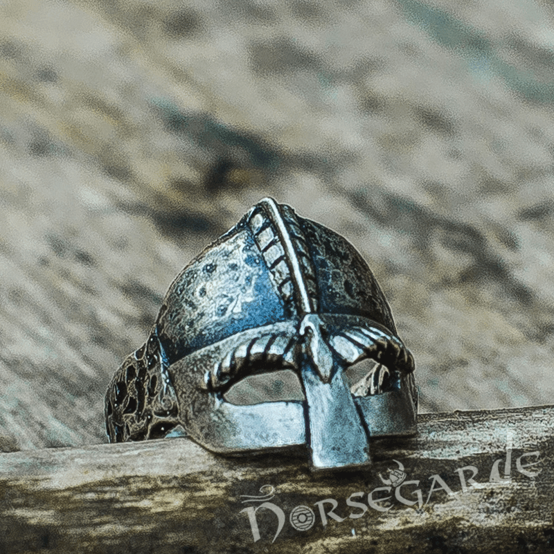 Handcrafted Helm of a Viking Warrior Ring - Sterling Silver