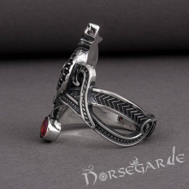 Handcrafted Helm of Awe Coiled Serpent Band - Sterling Silver