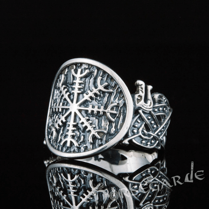 Handcrafted Helm of Awe Jellinge Style Ring - Sterling Silver