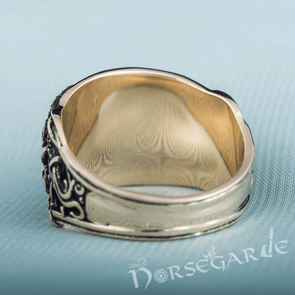 Handcrafted Helm of Awe Mammen Style Ring - Bronze