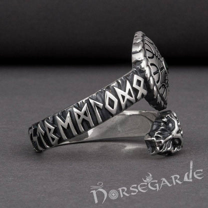 Handcrafted Helm of Awe Serpent Band - Sterling Silver