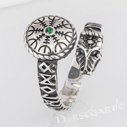 Handcrafted Helm of Awe Serpent Band - Sterling Silver