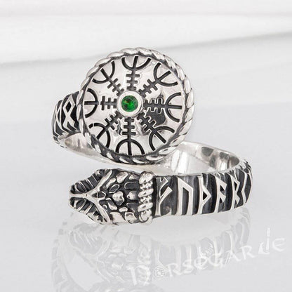 Handcrafted Helm of Awe Serpent Band - Sterling Silver