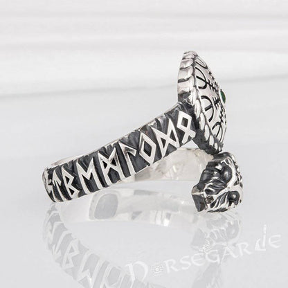 Handcrafted Helm of Awe Serpent Band - Sterling Silver