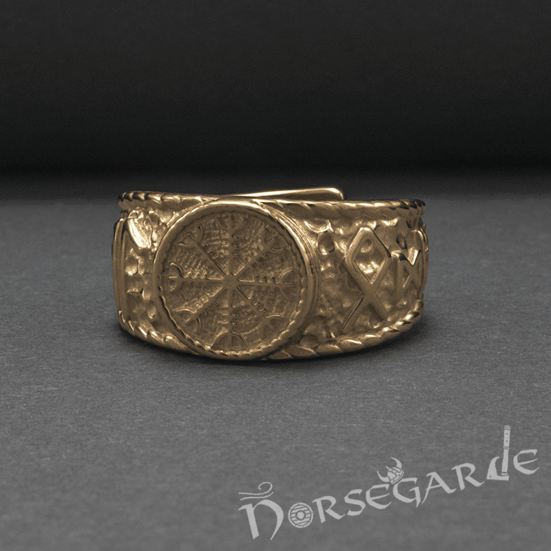 Handcrafted Helm of Awe Signet Ring - Gold