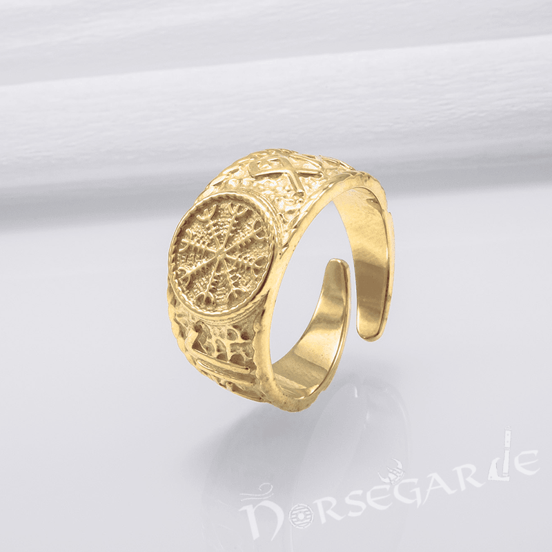 Handcrafted Helm of Awe Signet Ring - Gold