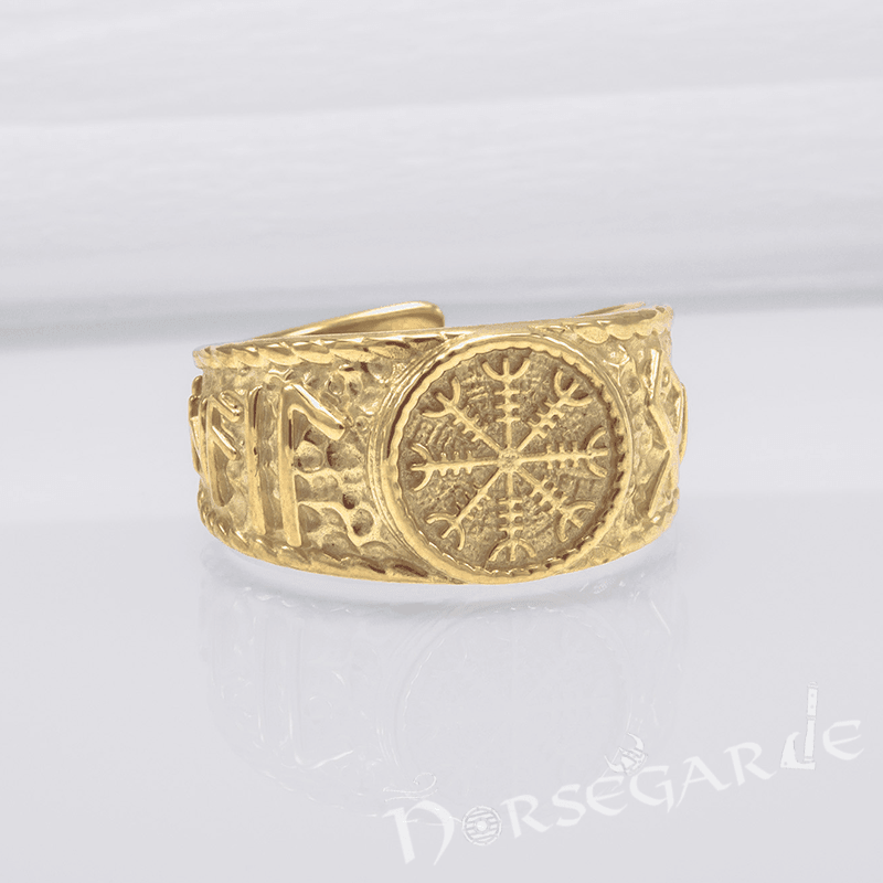 Handcrafted Helm of Awe Signet Ring - Gold