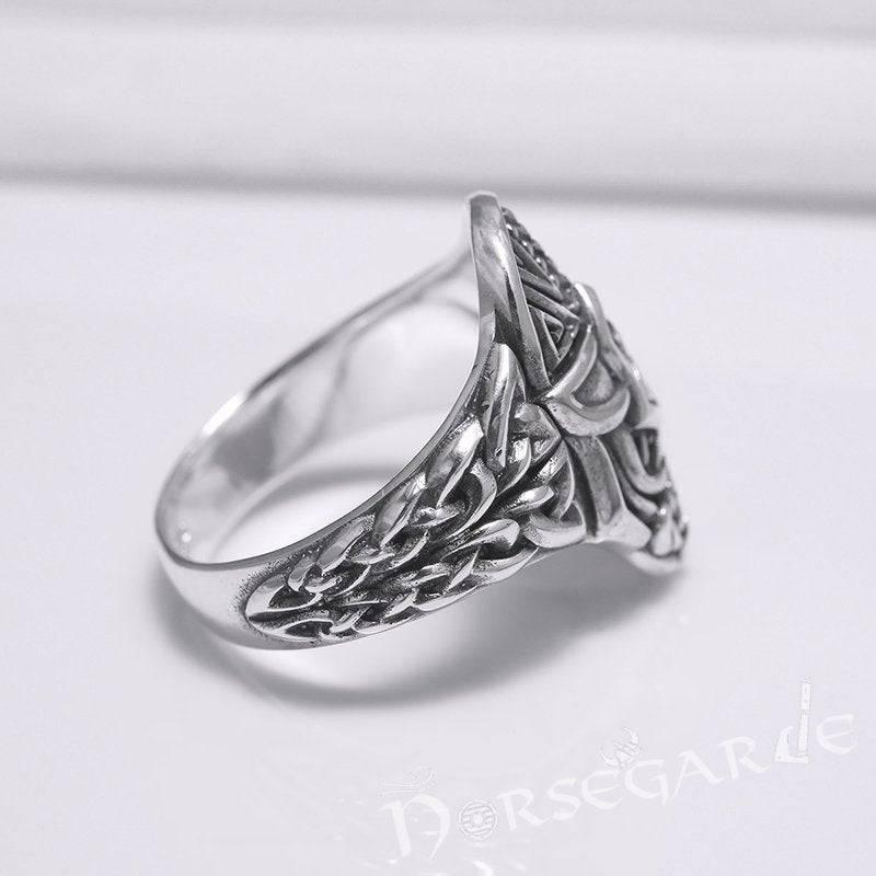 Handcrafted Helm of Odin Ring - Sterling Silver
