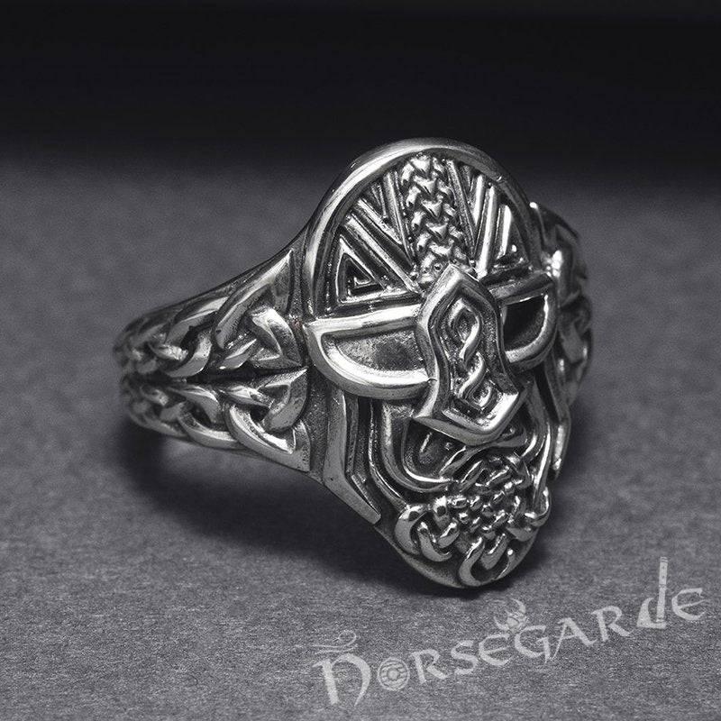 Handcrafted Helm of Odin Ring - Sterling Silver