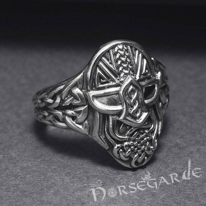Handcrafted Helm of Odin Ring - Sterling Silver