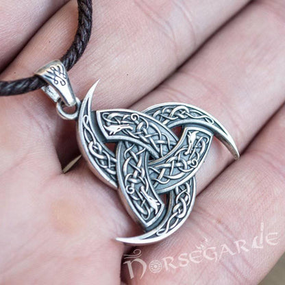Handcrafted Horn Triskelion Pendant - Sterling Silver