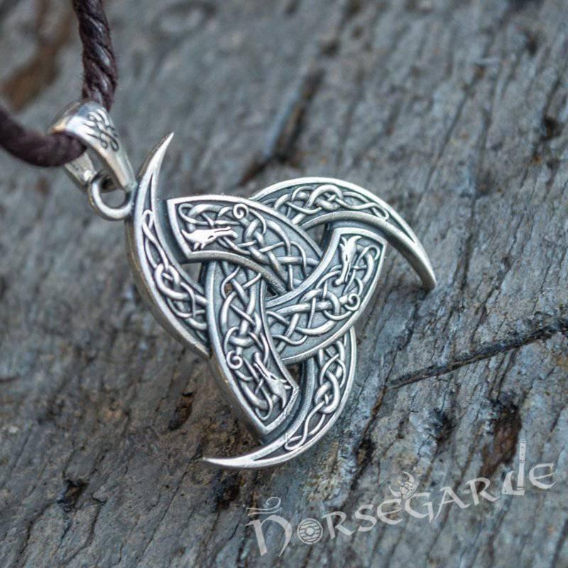 Handcrafted Horn Triskelion Pendant - Sterling Silver
