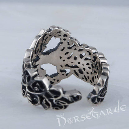 Handcrafted Intertwined Yggdrasil Ring - Sterling Silver