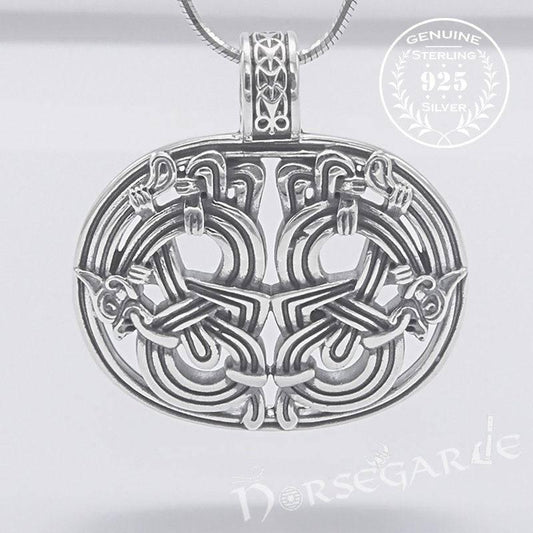 Handcrafted Jellinge Wolf Ornament Pendant - Sterling Silver