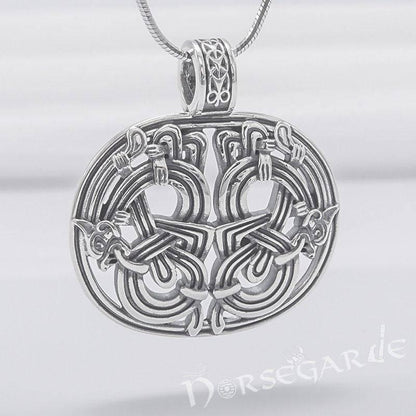 Handcrafted Jellinge Wolf Ornament Pendant - Sterling Silver